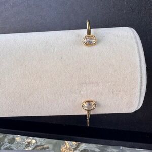 Serefina Cuff Bracelet Gold Tone Oval‎ Crystal Accents Open Bangle Jewelry